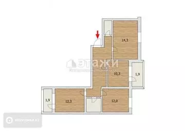 75 м², 3-комнатная квартира, этаж 3 из 4, 75 м², изображение - 19