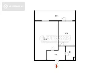 39 м², 1-комнатная квартира, этаж 4 из 5, 39 м², изображение - 10