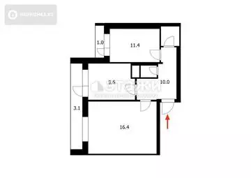 58 м², 2-комнатная квартира, этаж 11 из 12, 58 м², изображение - 17