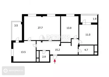 95 м², 3-комнатная квартира, этаж 3 из 9, 95 м², изображение - 9