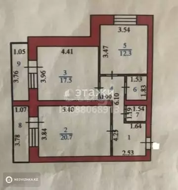 2-комнатная квартира, этаж 9 из 9, 69 м²
