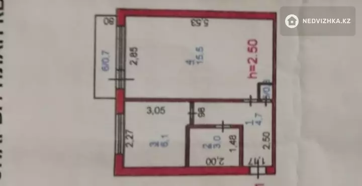 30 м², 1-комнатная квартира, этаж 4 из 5, 30 м², изображение - 1