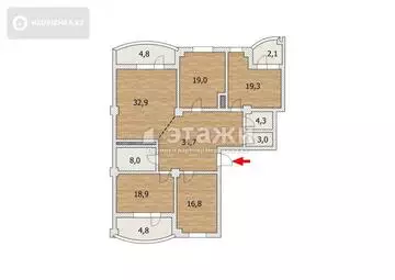 120 м², 4-комнатная квартира, этаж 3 из 18, 120 м², изображение - 7