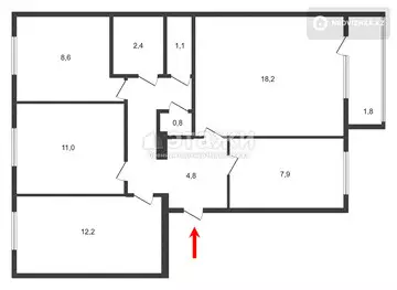 77 м², 4-комнатная квартира, этаж 4 из 6, 77 м², изображение - 5