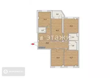 101 м², 4-комнатная квартира, этаж 4 из 9, 101 м², изображение - 6