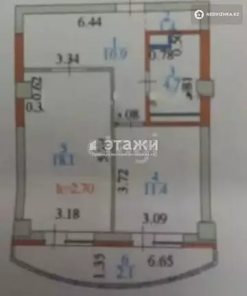 1-комнатная квартира, этаж 6 из 15, 49 м²