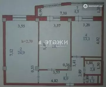 74.1 м², 2-комнатная квартира, этаж 4 из 13, 74 м², изображение - 2