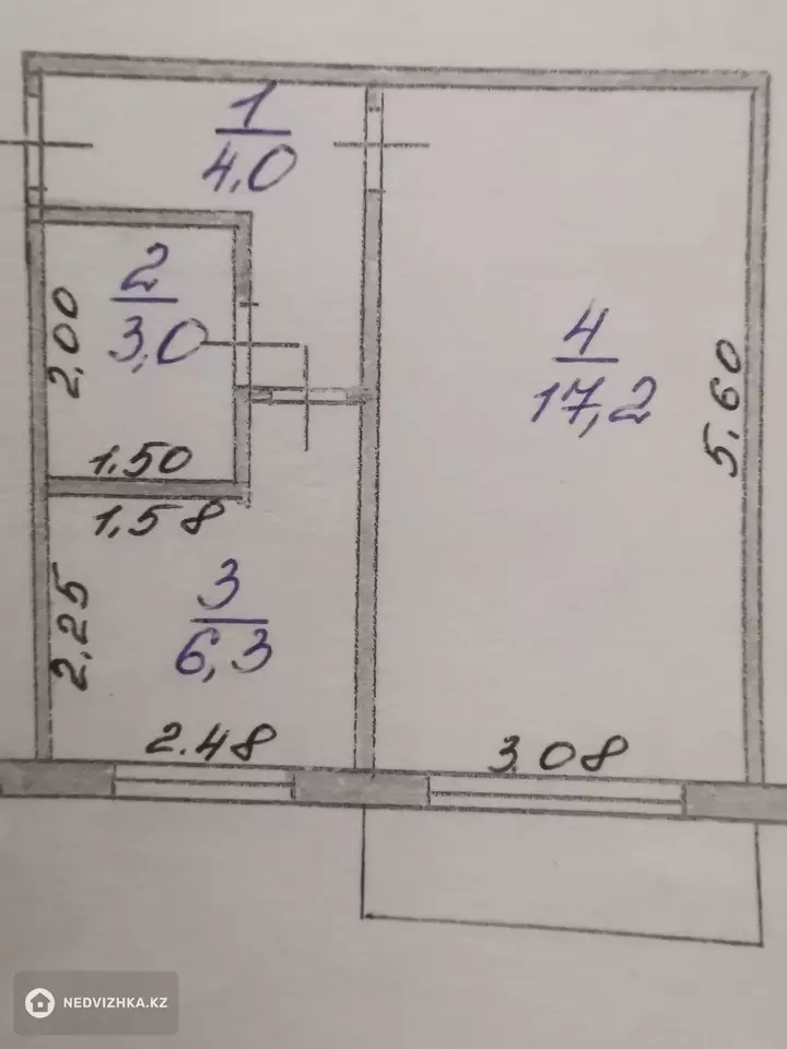 31.3 м², 1-комнатная квартира, этаж 3 из 5, 31 м², изображение - 1