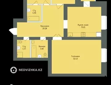 83.03 м², 2-комнатная квартира, этаж 3 из 12, 83 м², изображение - 16