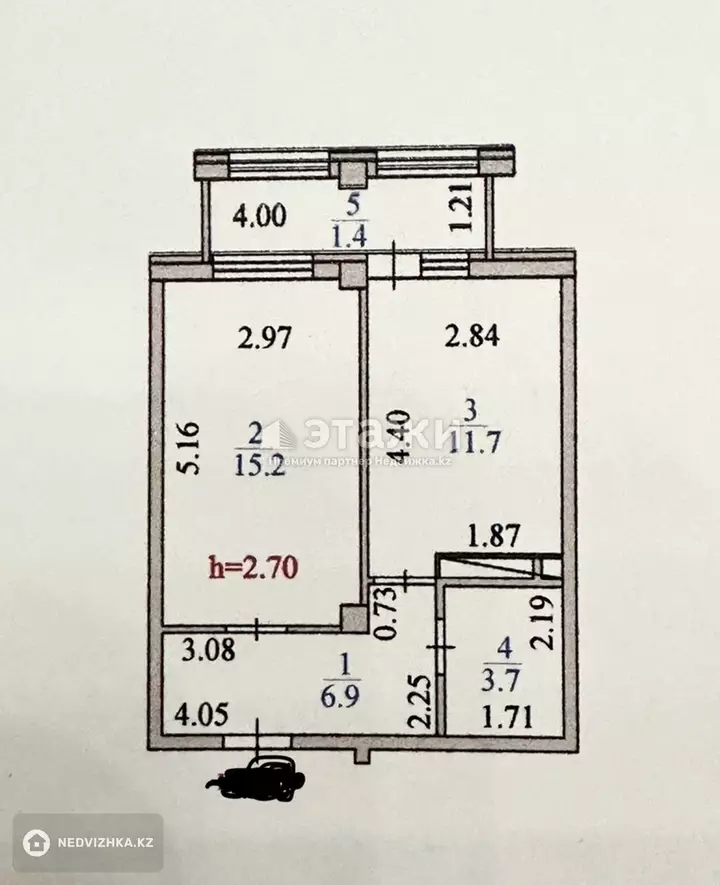 75 м², 2-комнатная квартира, этаж 3 из 5, 75 м², изображение - 1