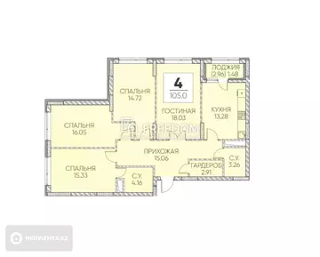 105 м², 4-комнатная квартира, этаж 9 из 9, 105 м², изображение - 0