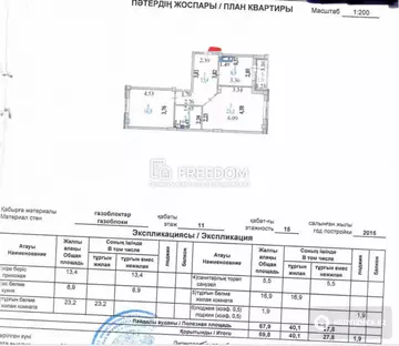 70 м², 2-комнатная квартира, этаж 11 из 15, 70 м², изображение - 2