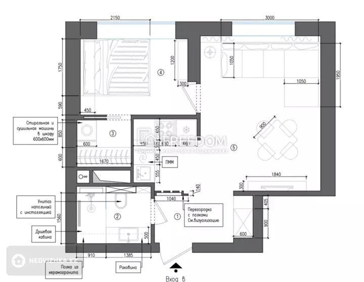 42 м², 2-комнатная квартира, этаж 9 из 9, 42 м², изображение - 1