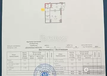 44 м², 1-комнатная квартира, этаж 8 из 10, 44 м², изображение - 6