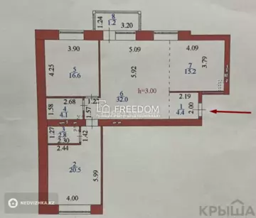 97 м², 3-комнатная квартира, этаж 3 из 10, 97 м², изображение - 20