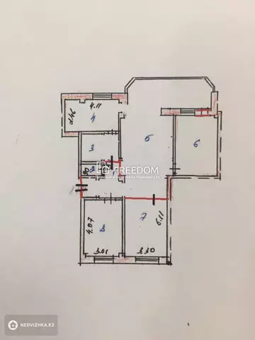 102 м², 4-комнатная квартира, этаж 6 из 9, 102 м², изображение - 12