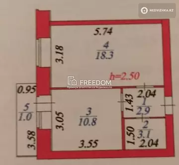 1-комнатная квартира, этаж 6 из 12, 37 м²
