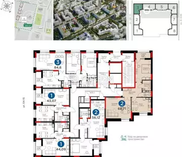 2-комнатная квартира, этаж 8 из 14, 70 м²