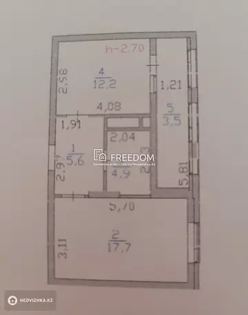 44 м², 1-комнатная квартира, этаж 10 из 12, 44 м², изображение - 13