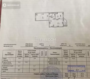 55.8 м², 2-комнатная квартира, этаж 1 из 9, 56 м², изображение - 6