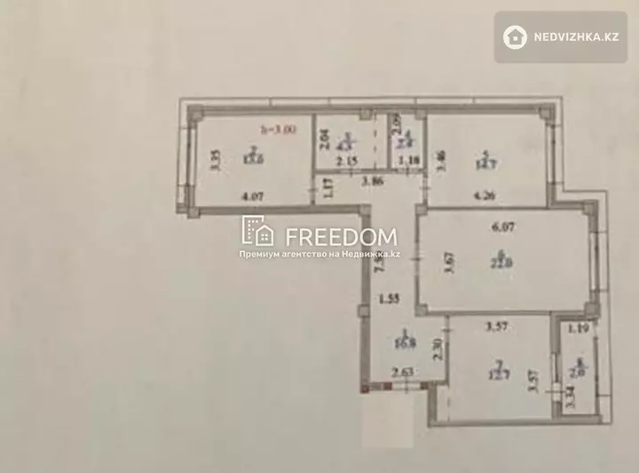 89 м², 3-комнатная квартира, этаж 2 из 9, 89 м², изображение - 1