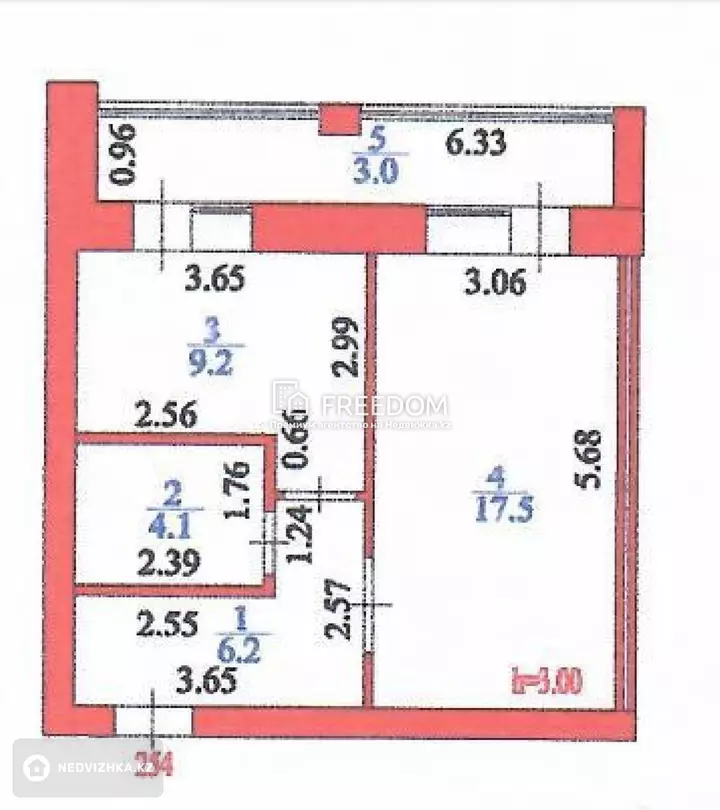 40 м², 1-комнатная квартира, этаж 9 из 9, 40 м², изображение - 1