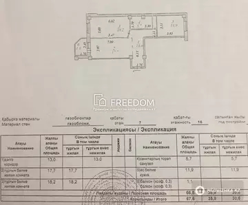 68 м², 2-комнатная квартира, этаж 7 из 16, 68 м², изображение - 22