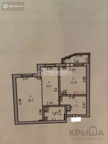 55 м², 2-комнатная квартира, этаж 3 из 10, 55 м², изображение - 0