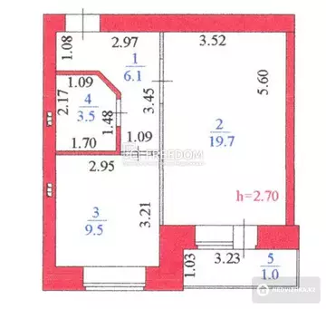 40 м², 1-комнатная квартира, этаж 2 из 9, 40 м², изображение - 6