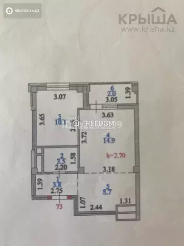 45 м², 2-комнатная квартира, этаж 9 из 9, 45 м², изображение - 13