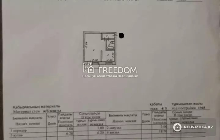 31 м², 1-комнатная квартира, этаж 4 из 5, 31 м², изображение - 1