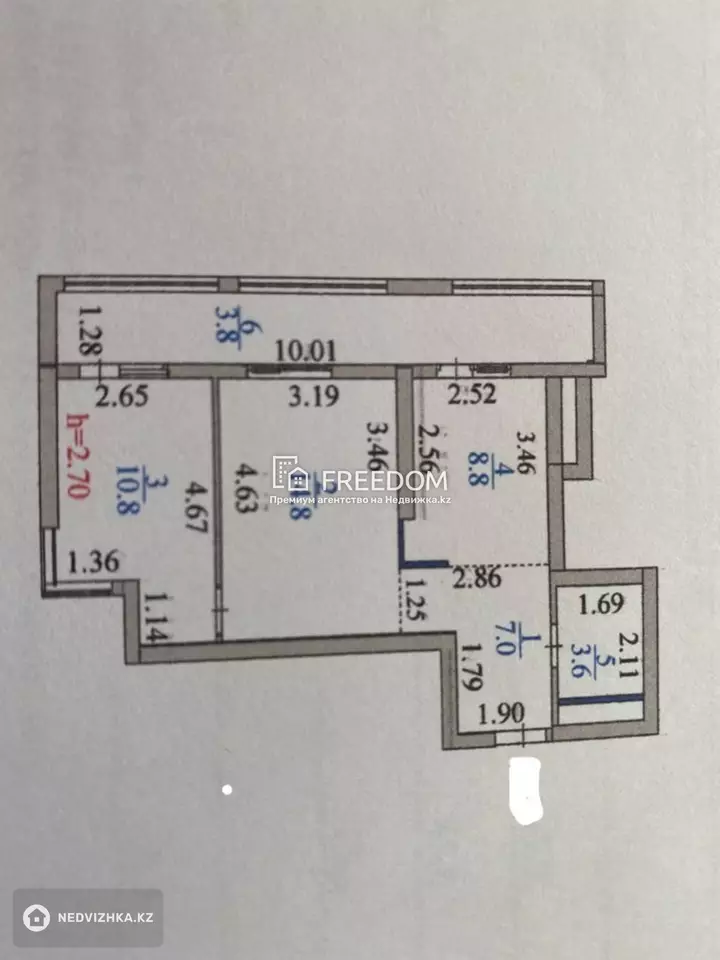 57.8 м², 2-комнатная квартира, этаж 8 из 18, 58 м², изображение - 1