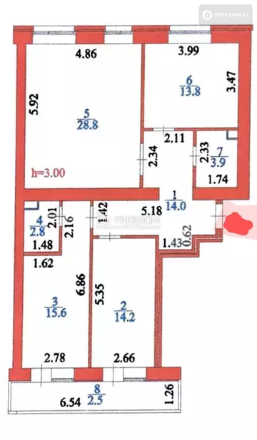 95 м², 3-комнатная квартира, этаж 9 из 9, 95 м², изображение - 11