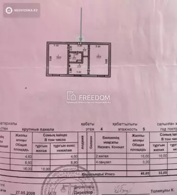 46 м², 2-комнатная квартира, этаж 4 из 5, 46 м², изображение - 6