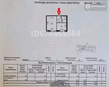 37 м², 1-комнатная квартира, этаж 1 из 6, 37 м², изображение - 8