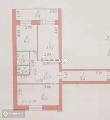 70 м², 2-комнатная квартира, этаж 2 из 7, 70 м², изображение - 2