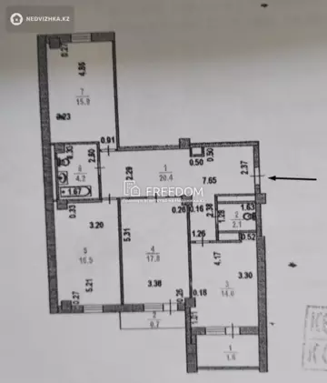 96 м², 3-комнатная квартира, этаж 16 из 16, 96 м², изображение - 22