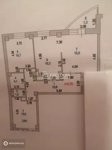 90 м², 3-комнатная квартира, этаж 8 из 14, 90 м², изображение - 4