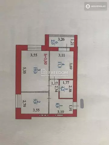 2-комнатная квартира, этаж 9 из 12, 56 м²
