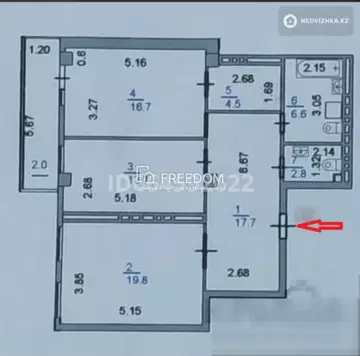 82 м², 2-комнатная квартира, этаж 7 из 9, 82 м², изображение - 0