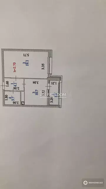 1-комнатная квартира, этаж 9 из 9, 40 м²