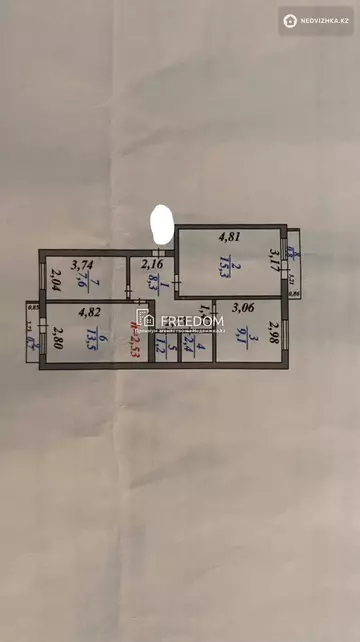 58.9 м², 3-комнатная квартира, этаж 4 из 6, 59 м², изображение - 10