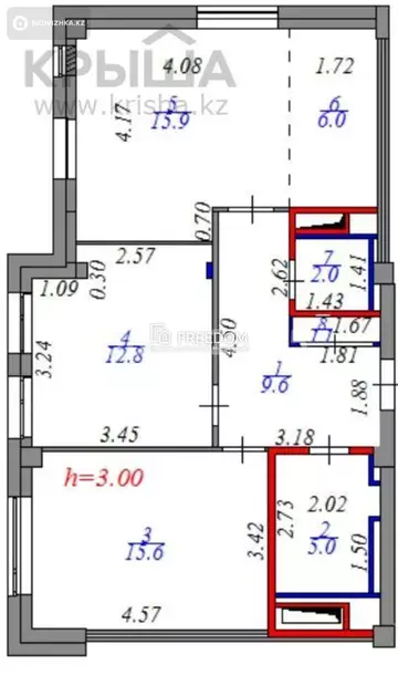 68 м², 3-комнатная квартира, этаж 8 из 8, 68 м², изображение - 6