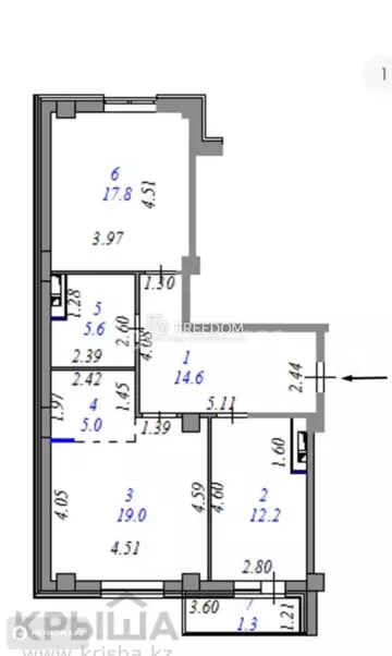 76 м², 3-комнатная квартира, этаж 12 из 16, 76 м², изображение - 7