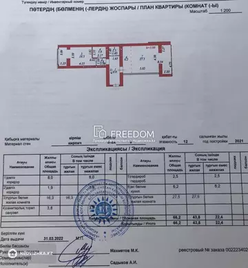 66.2 м², 2-комнатная квартира, этаж 9 из 12, 66 м², изображение - 1