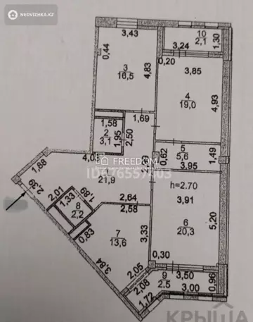 107 м², 3-комнатная квартира, этаж 7 из 9, 107 м², изображение - 23