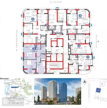 80.69 м², 3-комнатная квартира, этаж 8 из 23, 81 м², изображение - 0