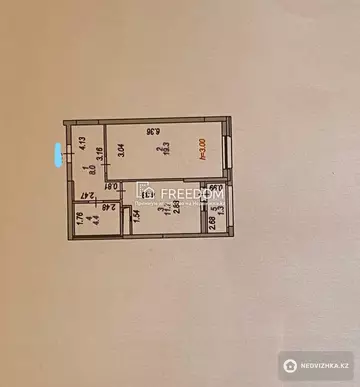 1-комнатная квартира, этаж 8 из 12, 44 м²