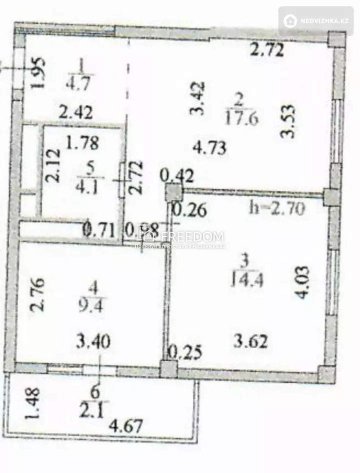 52.3 м², 2-комнатная квартира, этаж 10 из 16, 52 м², изображение - 1