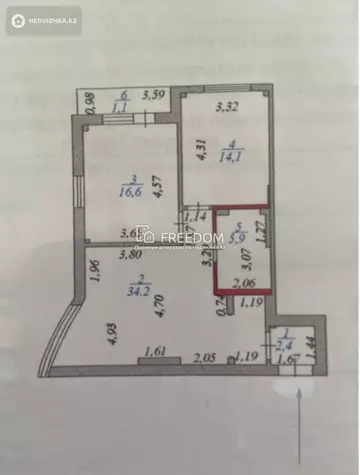 75 м², 3-комнатная квартира, этаж 8 из 9, 75 м², изображение - 7